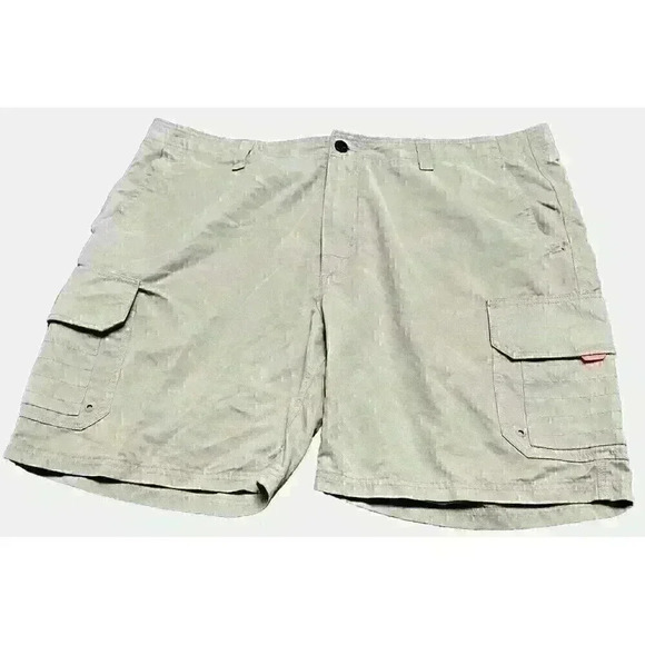 Quiksilver Waterman Shorts Mens 40 Khaki Tan Cargo Nylon Stretch Pockets Tech - Picture 1 of 10